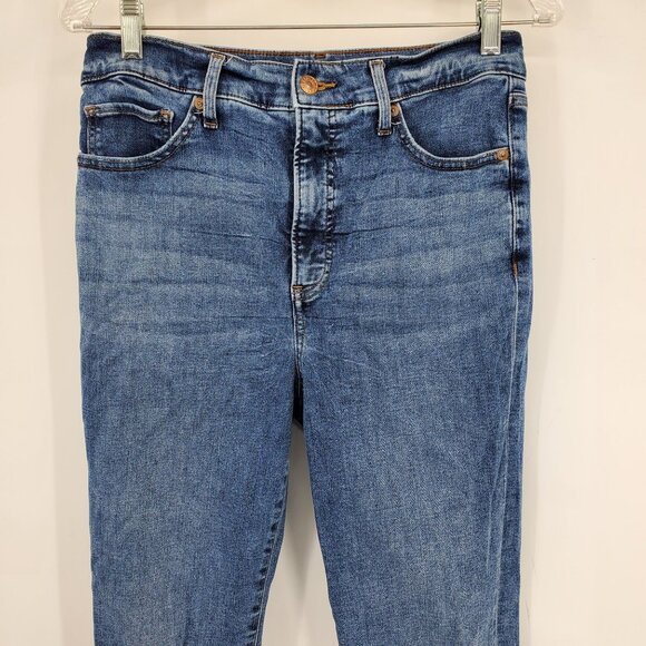 Express Women's‎ High Rise 90's Slim Distressed Denim Casual Jeans Size 10 Long - Picture 7 of 10
